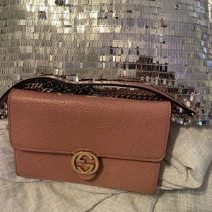 Soft pink Gucci Chain crossbody